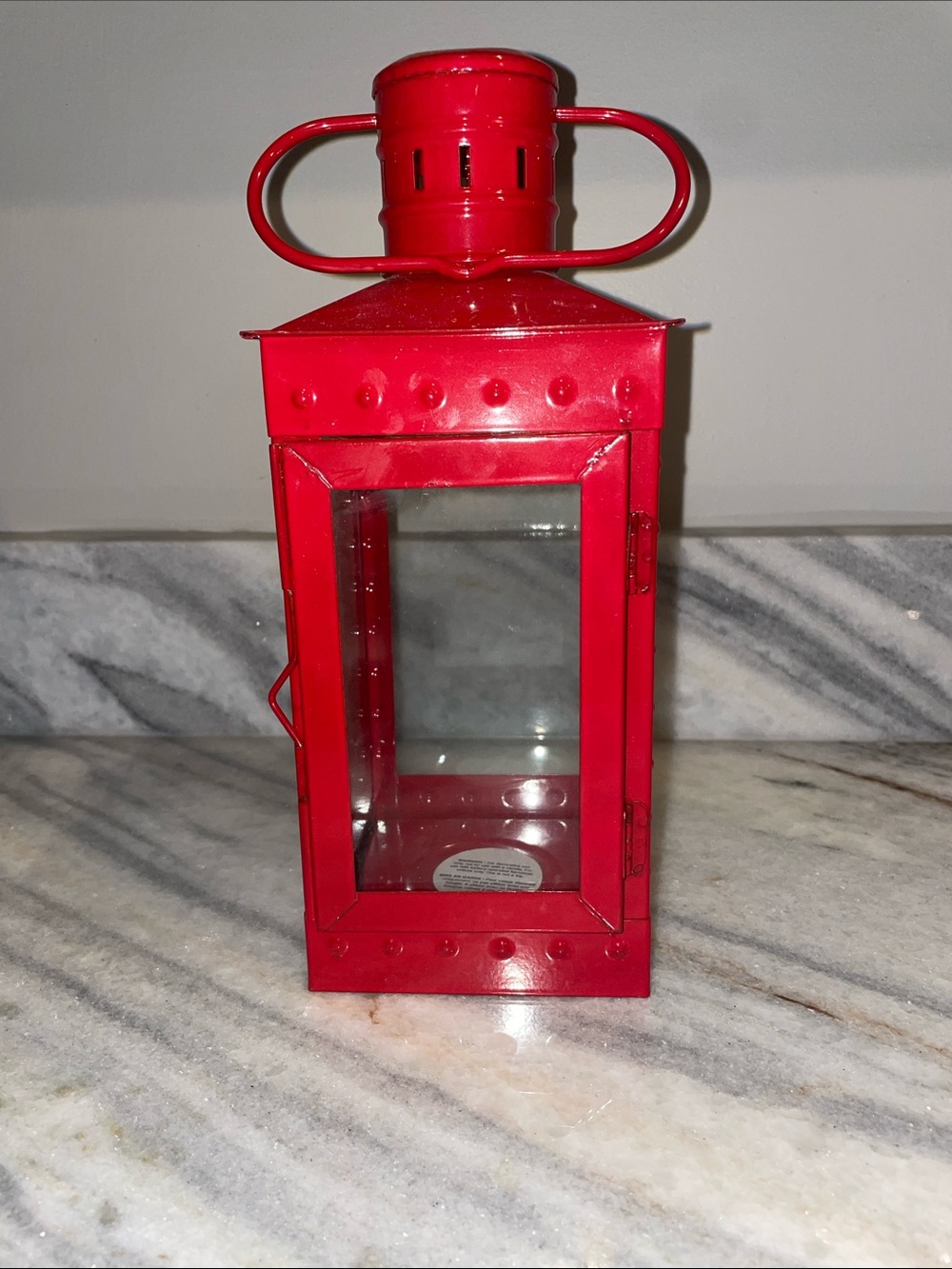 Pier 1 Red Decorative Metal Lantern